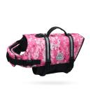 Vivaglory Ripstop Dog Rescue Vest - Camouflage Pink XXS (28-35cm) for Small & Medium Dogs - Enhanced Buoyancy & Visibility Perfect for Boating Adventures - Buy Online on GoSupps.com