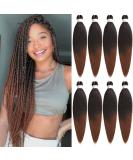 Leeven 8 Packs Pre Stretched Braiding Hair Yaki Texture Low Temperature Synthetic Hair Ombre Copper Red Easy Braid Hair for Woman Pre Stretched Ombre Braiding Hair Extensions /26 Inch T30# 26 Inch (Pack of 8) T30# - Buy Online on GoSupps.com