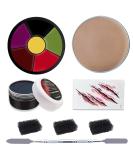 Ultimate Halloween Makeup Kit - Special Effects Zombie Makeup Fake Blood Gel Scar Wax Spatula Stickers & Sponges for Vampire Cosplay - Buy Online on GoSupps.com
