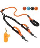 Slowton Double Linen Reflective Dog Leash for 2 Dogs | 360 Rotatable | Shock-Damping & Padded Handles for Small to Medium Dogs (3-16kg) - Orange - Buy Online on GoSupps.com