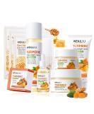 Turmeric Soap Skincare Set: 9PCS Hydrating Face Wash Toner Serum & Cream Gift for Women - Travel Size Honey Mask & Eye Cream - Buy Online on GoSupps.com