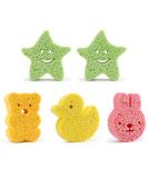 5pcs Cute Cartoon Baby Bath Sponges - Animal Loofahs for Newborns | Soft & Safe Kids Bathing Sponges - International Shipping Available - Buy Online on GoSupps.com