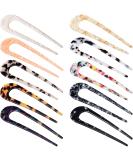 10 Pieces U Shaped Hairpin French Hair Pin Chignon Pin Hair Fork Sticks Celluloid Acetate Tortoise Shell Hair Pin Updo for Women Girls - Buy Online on GoSupps.com