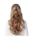 Hippie Feather Hair Extension Clip - Bohemian Headband for Women Festival Headdress (Brown + Pheasant Feather) - Buy Online on GoSupps.com