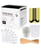 Nose Hair Wax Kit for Men & Women | 100g Wax 20 Applicators 10 Containers & Stencils - Safe & Quick Hair Removal - Buy Online on GoSupps.com