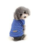 Ranphy Striped Pet Dog Shirt Cotton Cute Puppy T-Shirt for Small Dogs - Blue, Size M - Buy Online on GoSupps.com