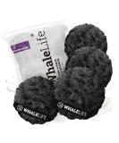 Loofah Sponge Bath Set - 4 Pack Black Rough Surface for Men & Women | Exfoliating Body Scrub - Buy Online on GoSupps.com