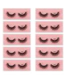 10 Pairs 6D Natural Look False Eyelashes - Short Soft Handmade Wispies + Tweezer | Reusable Makeup Essentials - Buy Online on GoSupps.com