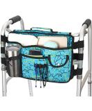 Double Sided Walker Bag Organizer Pouch Tote for Rollator & Folding Walker - Plaid Blue - Buy Online on GoSupps.com