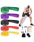Fokky Fitness Straps Set - 5 Resistance Bands with Door Anchor Handles & Carrying Bag for CrossFit Yoga & Pilates - Strength Training in Yellow Red Black Purple & Green - Buy Online on GoSupps.com