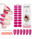 Kalolary 20PCS Solid Color Gel Nail Polish Strips | Self-Adhesive Wraps with Nail File | Rosy - Buy Online on GoSupps.com