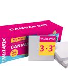 AUREUO Mini Stretched Canvas 3x3 Inch 24 Pack - Square Canvas Holiday Gift Set for Kids - Ideal for Painting & Crafts - Buy Online on GoSupps.com