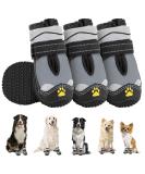 Slowton Dog Shoes for Small & Medium Dogs - Waterproof Non-Slip Boots with Reflective Velcro - Paw Protection for Winter | Size 4 (S-Grey) - Buy Online on GoSupps.com