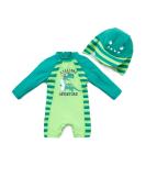 Bonverano Baby Boy Long-Sleeve UV 50+ Swimsuit with Zip - Green Dinosaur, 3 Months - Buy Online on GoSupps.com