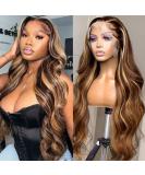 32 Ombre 4/27 Brown Blonde Highlight Lace Front Wig 180% Density - Body Wave 13x4 HD Lace Transparent Wig for Black Women - Buy Online on GoSupps.com