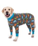 AXCIMOND Dog Recovery Suit for Dogs - Long-Sleeved Post-Op Wound Protection for Male & Female - 2XL Gray Dinosaurs - Alternative to Neck Collars - Buy Online on GoSupps.com