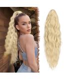 Buy 65cm Platinum Blonde Long Braid Ponytail Hair Extension - Curly Synthetic Clip-In for Women - Buy Online on GoSupps.com