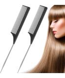 2 Pieces Tail Comb Heat Resistant and Antistatic Hair Comb Made of Carbon Fiber Comb With Handle for Hair Styling Salon - Buy Online on GoSupps.com