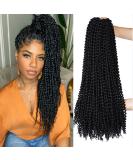 22 Inch Water Wave Passion Twist Hair Crochet Braiding Extensions - 6 Packs Long Bohemian Synthetic Hair - 1B Color - Buy Online on GoSupps.com