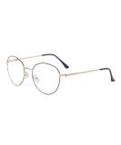Joxigo Retro Round Anti-Blue Light Computer Glasses - UV Protection No Prescription Metal Frame - Black & Gold with Protective Case - Buy Online on GoSupps.com