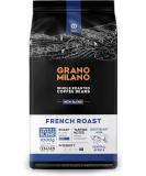 Grano Milano French Roast Robusta & Arabica Coffee Beans Extra Strong Dark Roast Espresso Intensity 5/5 Southeast Asia & Central Africa Origins - 1kg - Buy Online on GoSupps.com