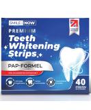 Tooth Whitening White Strips - 20 Peroxide-Free Sensitive Teeth Strips - Mint Flavor - Safe & Effective - Made in Great Britain by Smile:Now - Buy Online on GoSupps.com