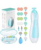 Zooawa Baby Nail Clipper 20 in 1 Electric Trimmer Kit for Newborns, Infants, Toddlers and Adults - Nail File with 12 Replacement Pads - Blue - Buy Online on GoSupps.com