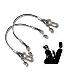 Yaodhaod Dog Seat Belt - Steel Wire Bite-Resistant Safety Belt for Dogs & Cats | 40cm 2PCs Black - Secure Your Pet in the Car - Buy Online on GoSupps.com