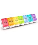 Weekly Pill Organizer - BPA Free 7 Day Travel Case for Vitamins Medication & Supplements - Large Compartments & Spring Assisted Open Design - Buy Online on GoSupps.com