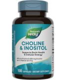 Natures Way Choline & Inositol 1000mg - Brain Health & Cellular Energy - 100 Capsules - Buy Online on GoSupps.com