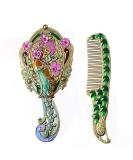 MULHUE Hand Held Mirror  Vintage Hand Mirror Peacock Flower Pattern Decorative Hand Mirror Metal Vanity Mirror Comb Set  Bronze - Buy Online on GoSupps.com
