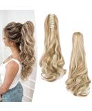 Shop Gairyan 50cm Ponytail Hair Extensions - Long Curly Claw Clip Wavy Synthetic Hair in Sandy Blonde & Bleached Blonde - Buy Online on GoSupps.com