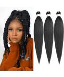 Xtrend 16 Inch Natural Black EZ Braids 3Packs Pre-Stretched EZ Braiding Hair Extensions for Box Braids Hair Hot Water Setting Synthetic Fiber Hair Extensions(3Packs 1B#) 16 Inch (Pack of 3) 1B# - Buy Online on GoSupps.com