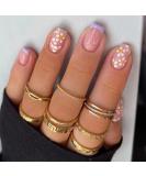 24pcs French False Nails Purple Tip Short Stick on Nails Daisy Flwoers Press on Nails Square Removable Glue-on Nails Fake Nails Nail Art Accessories 0199Y03 - Buy Online on GoSupps.com