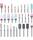 30-Piece Nail Drill Bits Set - Ceramic & Diamond Efile Bits for Professional Nail Manicure Pedicure - Carbide Cuticle Remover Tools for Home Salon Acrylic Gel Nails - Buy Online on GoSupps.com