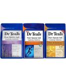 Dr Teal's Epsom Salt Bath Variety Gift Set (3 Pack 3lbs Each) - Lavender Vitamin C & Citrus - Essential Oils for Pre & Post Workout Relief Alleviate Stress & Aches - Ideal for International Shipping - Buy Online on GoSupps.com