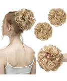 SARLA 2PCS Messy Hair Bun Hair Piece Small Scrunchies Synthetic Bun Hairpieces - Light Honey Blonde Updo Hair Extensions for Women and Girls - Buy Online on GoSupps.com