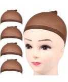 FANDAMEI 4 pieces Dark Brown Stocking Wig Caps Stretchy Nylon Wig Caps for Women - Buy Online on GoSupps.com