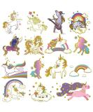 Ooopsiun Glitter Unicorn Temporary Tattoos for Girls - 9 Sheets, Gold Unicorn Birthday Party Supplies Decorations for Kids - Fake Tattoos Stickers - Buy Online on GoSupps.com