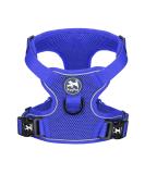 POPOTET Reflective Dog Harness - Soft Breathable Mesh Vest Adjustable Neck & Breast Royal Blue Size M - Safe & Comfortable for Your Pet - Buy Online on GoSupps.com