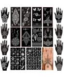 PPVWEY 18 Sheets Henna Tattoo Stencil Kit - Temporary Airbrush and Glitter Tattoo Stencils for Women and Girls - Body Art and Face Paint (Black 1) - Buy Online on GoSupps.com