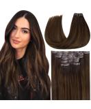 Happy Mother's Day PU Clip-In Extensions - 45cm 115g Seamless Balayage Real Hair #2/8/2 - Smooth Remy Clip-Ins for a Natural Look - Buy Online on GoSupps.com