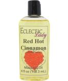 Red Hot Cinnamon Massage Oil - 4 oz | Sweet Almond & Jojoba Oil | Preservative Free | Ideal for Aromatherapy & Relaxation - Buy Online on GoSupps.com