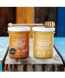 The London Honey Company - British Honey Duo (250g x 2 Jars) + Wooden Dipper - British Ling Heather & Shropshire Creamed - Pure British Raw Honey - Unpasteurised - All Natural - Honey Gift Sets - Buy Online on GoSupps.com