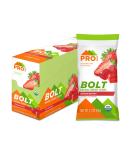 BOLT Organic Energy Chews - Strawberry Flavor | Non-GMO, Gluten-Free, USDA Certified Organic | Healthy Natural Fast Fuel with Vitamins B & C | 12 Count - Buy Online on GoSupps.com