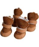 GabeFish Puppy Cozy Winter Boots | Anti-Slip Velcro Snow Shoes for Small Medium Pets - 5lb Brown - Buy Online on GoSupps.com