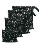 AUPOWER 4 Pcs Cloth Nappy Wet Bags | Reusable Waterproof Wet Dry Bag for Baby | Beach Pool Daycare Gym Diaper Travel | Black - Buy Online on GoSupps.com