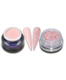 5ml Premium Strawberry Cream Pastel Pink Nail Gel Set with Glitter - Pack of 2 | International Shipping Available - Buy Online on GoSupps.com
