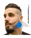 Aberlite ClearShaper - Beard Shaper Kit w/Barber Pencil - Premium Shaping Tool - 100% Clear | Many Styles - The Ultimate Beard/Hair Lineup (US Patent) - Beard Stencil Guide Template Outliner Blue - Buy Online on GoSupps.com
