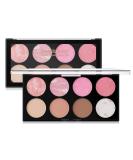 DELISOUL 8 Colors Blush Palette - Contour, Highlighter & Peach Pink Face Blush | Professional Shimmer Foundation Powder - Buy Online on GoSupps.com